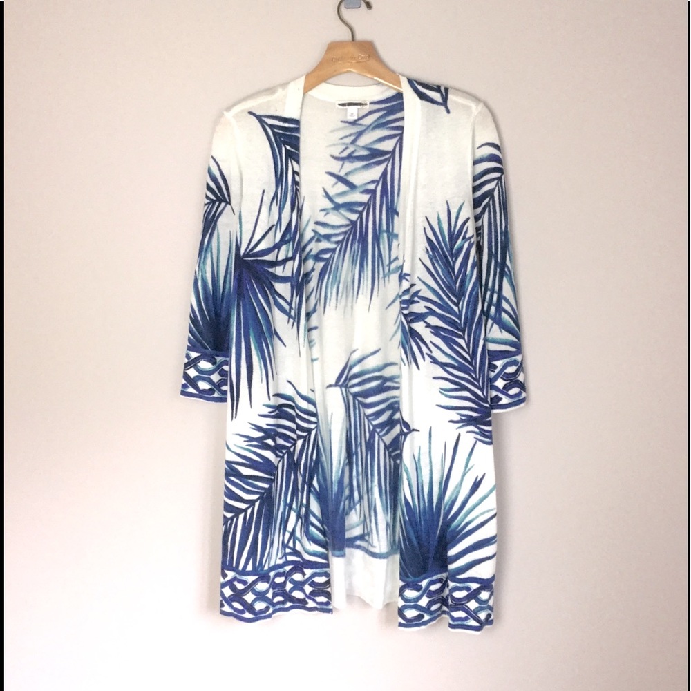 Westport Tropical Print Open Front Cardigan